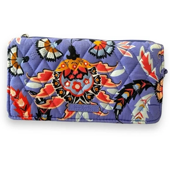 Title: Vera Bradley RFID Mural Garden Wristlet Wallet Coastal Boho Print Clutch - Picture 3 of 12